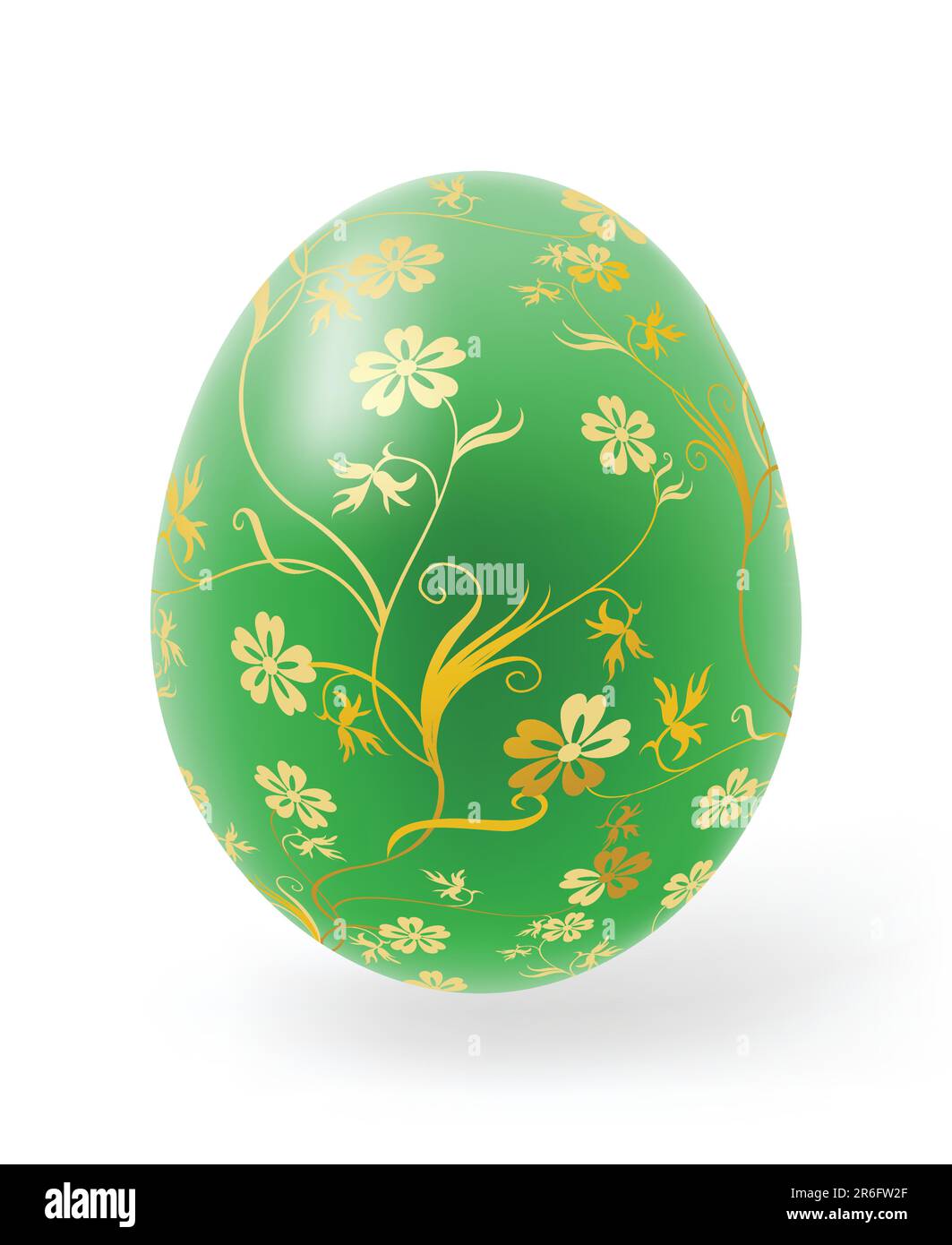 Multi-coloured Easter eggs with decor elements on a white background Stock Vector