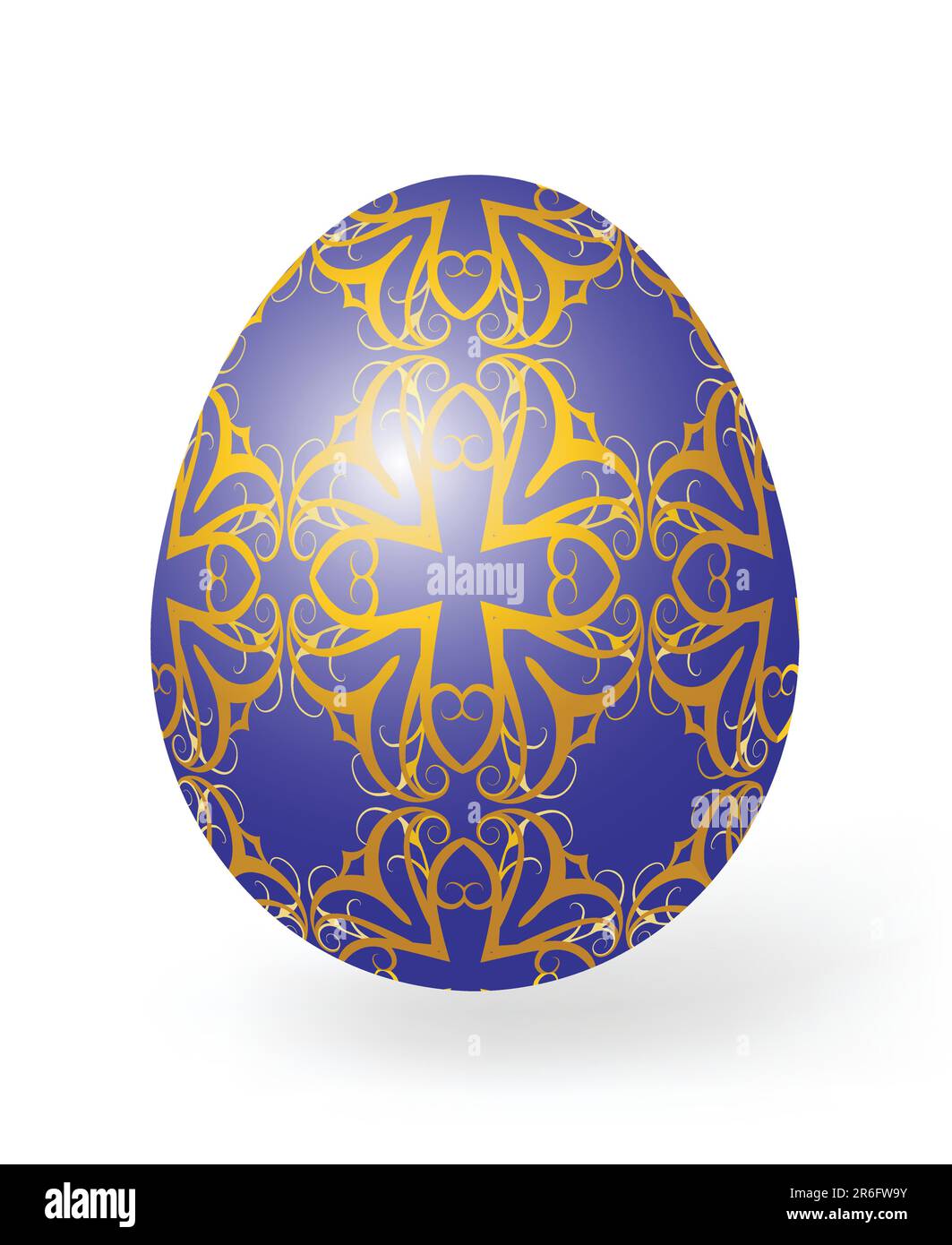 Multi-coloured Easter eggs with decor elements on a white background Stock Vector