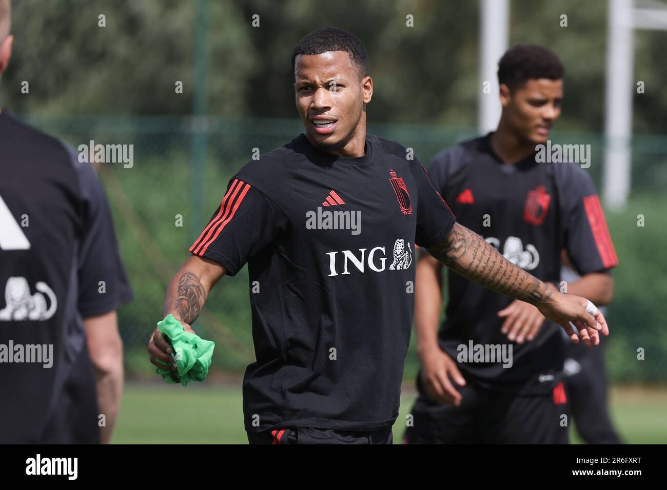 Tubize, Belgium. 09th June, 2023. Belgium's Aster Vranckx pictured during a training session of the U21 youth team of the Belgian national soccer team Red Devils, Friday 09 June 2023 in Tubize. The Belgian U21 team is preparing for the 2023 European championships in Georgia and Romania from June 21st to July 8th. BELGA PHOTO BRUNO FAHY Credit: Belga News Agency/Alamy Live News Stock Photo