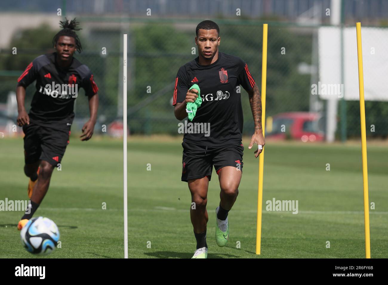Tubize, Belgium. 09th June, 2023. Belgium's Aster Vranckx pictured during a training session of the U21 youth team of the Belgian national soccer team Red Devils, Friday 09 June 2023 in Tubize. The Belgian U21 team is preparing for the 2023 European championships in Georgia and Romania from June 21st to July 8th. BELGA PHOTO BRUNO FAHY Credit: Belga News Agency/Alamy Live News Stock Photo