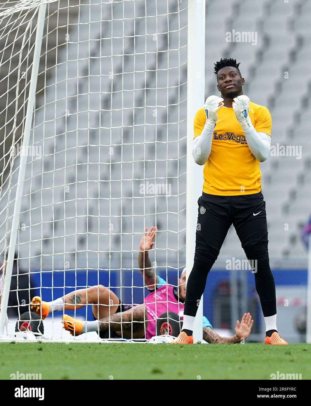 Inter Milan Goalkeeper Andre Onana During A Training Session At The