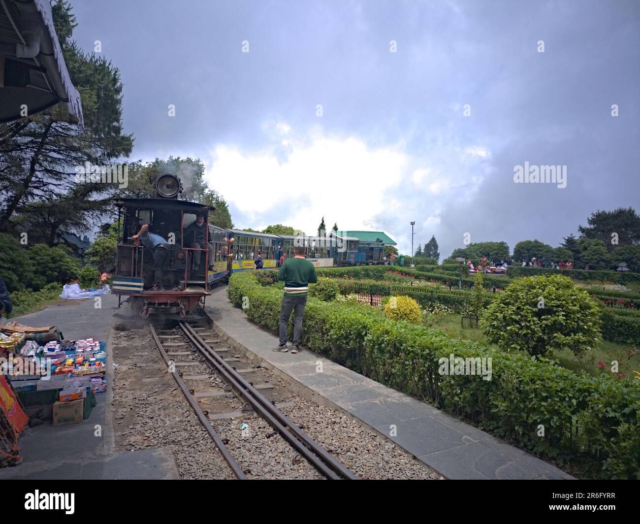 Darjeeling, West bengal, india, view of heritage toy train running in darjeeling town Stock Photo