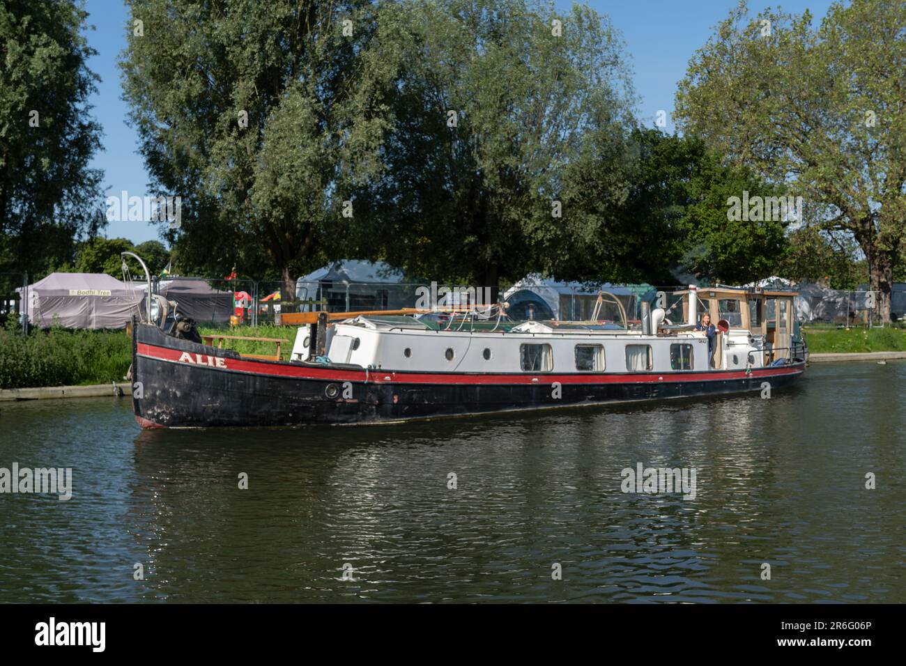 Canal boat on the River Cam in Cambridge Stock Photo