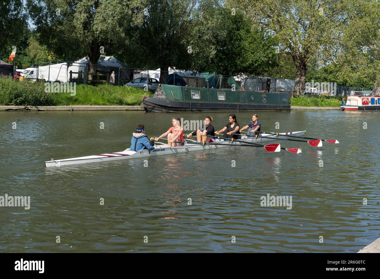 Rowers on the River Cam in Cambridge Stock Photo Alamy
