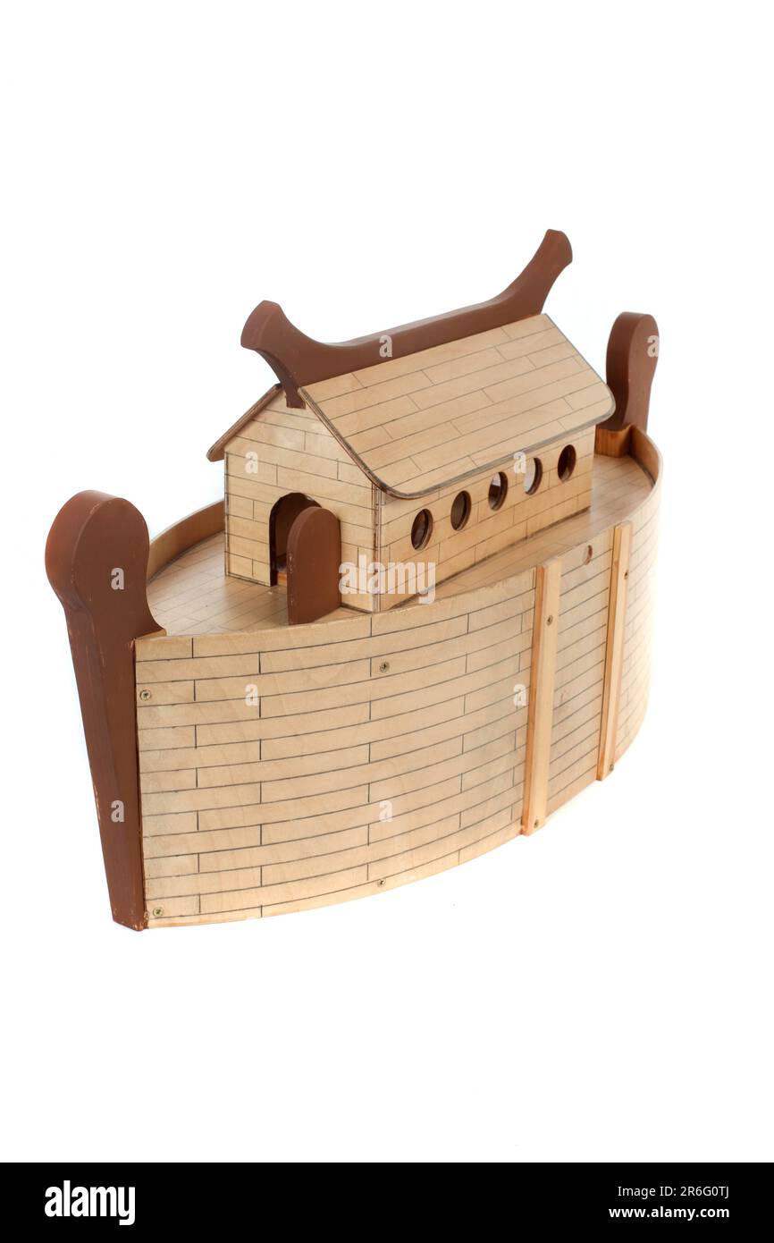 A wooden Noah's Ark toy Stock Photo