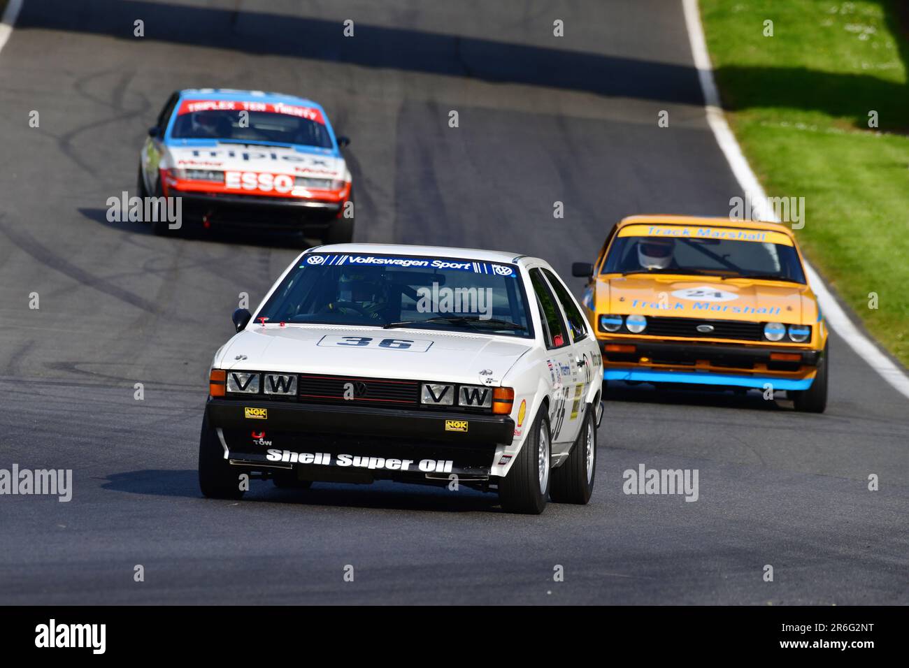 Tom Shephard, Jim Morris, Volkswagen Scirocco GTi, Graham Scarborough, Ford Capri, HRDC ‘Gerry Marshall’ Trophy Series, over 30 cars on the grid for a Stock Photo