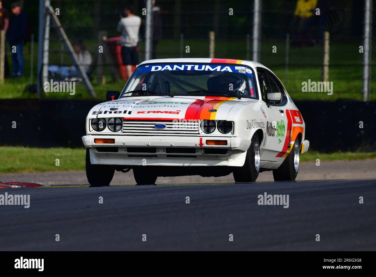 Simon Drabble, Alex Drabble, Ford Capri, HRDC ‘Gerry Marshall’ Trophy Series, over 30 cars on the grid for a forty five minute two driver race featuri Stock Photo