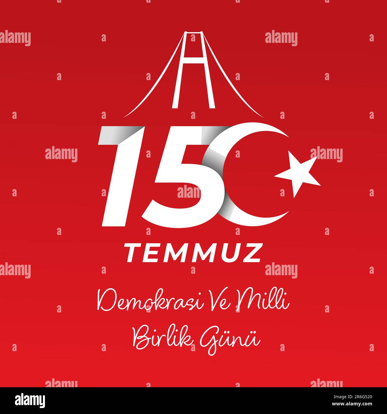 vector 15 Temmuz democratic and unity Day illustration Stock Vector 