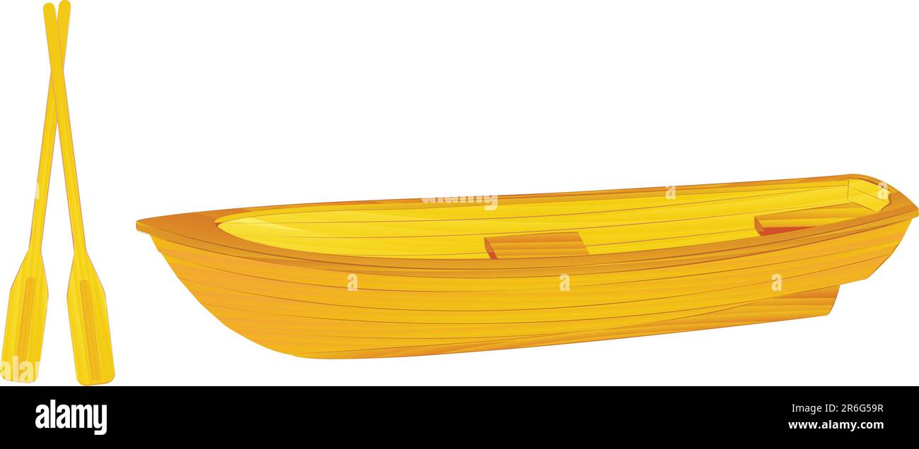 Wooden rowing boat illustration Stock Vector Image & Art Alamy