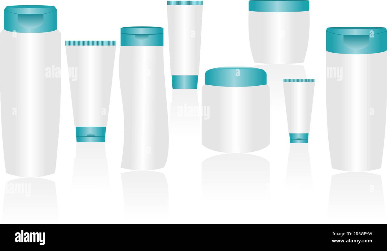 Vector cosmetic container templates for designers editable stock