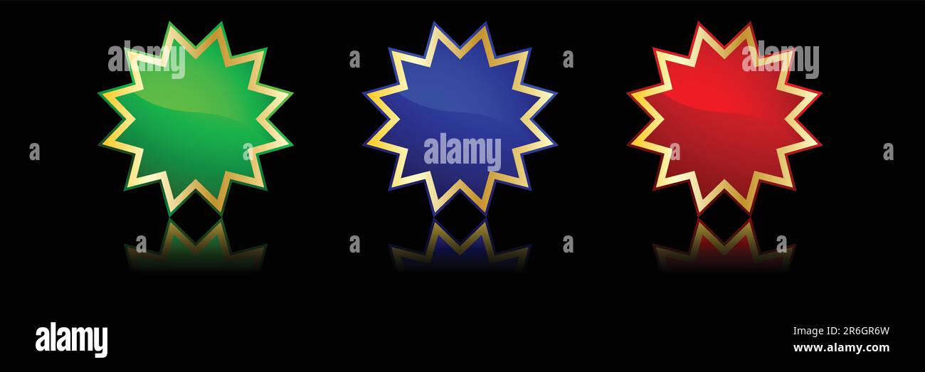 vector popular color buttons star for internet Stock Vector