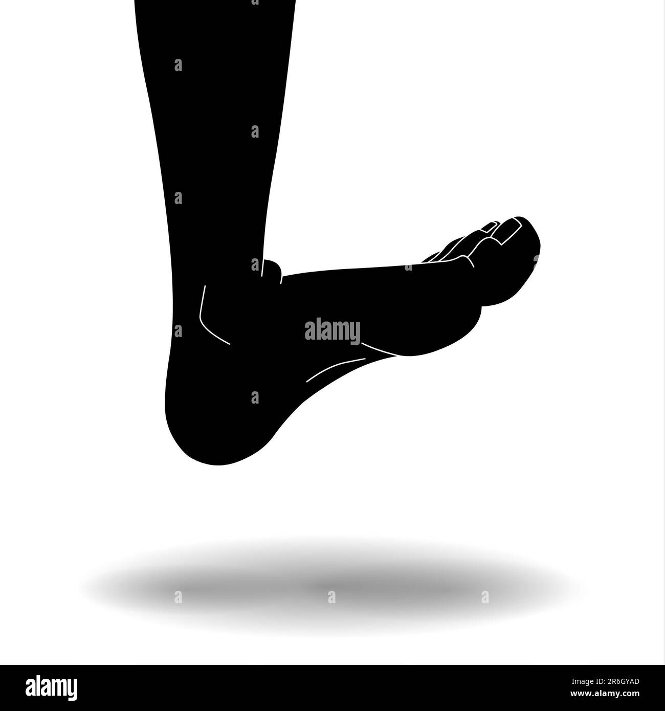 Foot icon. Shadow of human foot on white background Stock Photo - Alamy