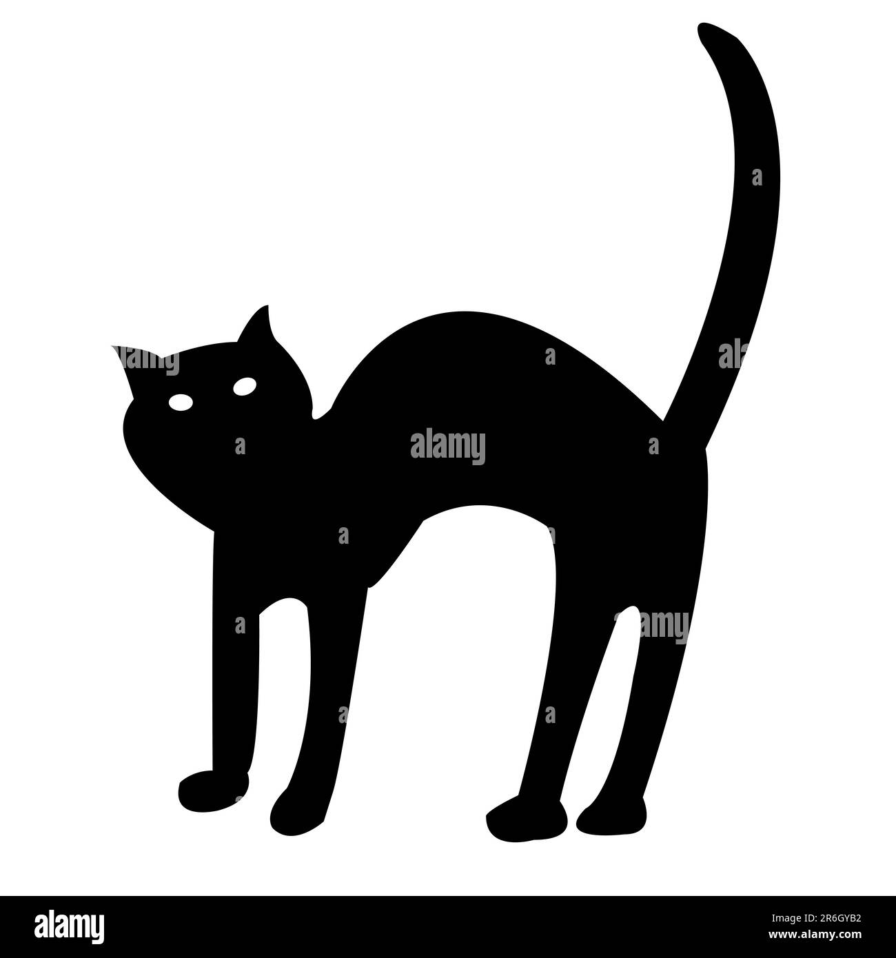 black cat isolated on white, vector art illustration; more drawings in my gallery Stock Vector