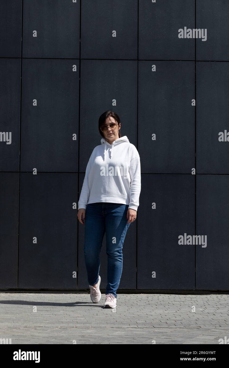 Woman denim jeans full length mature hi-res stock photography and ...