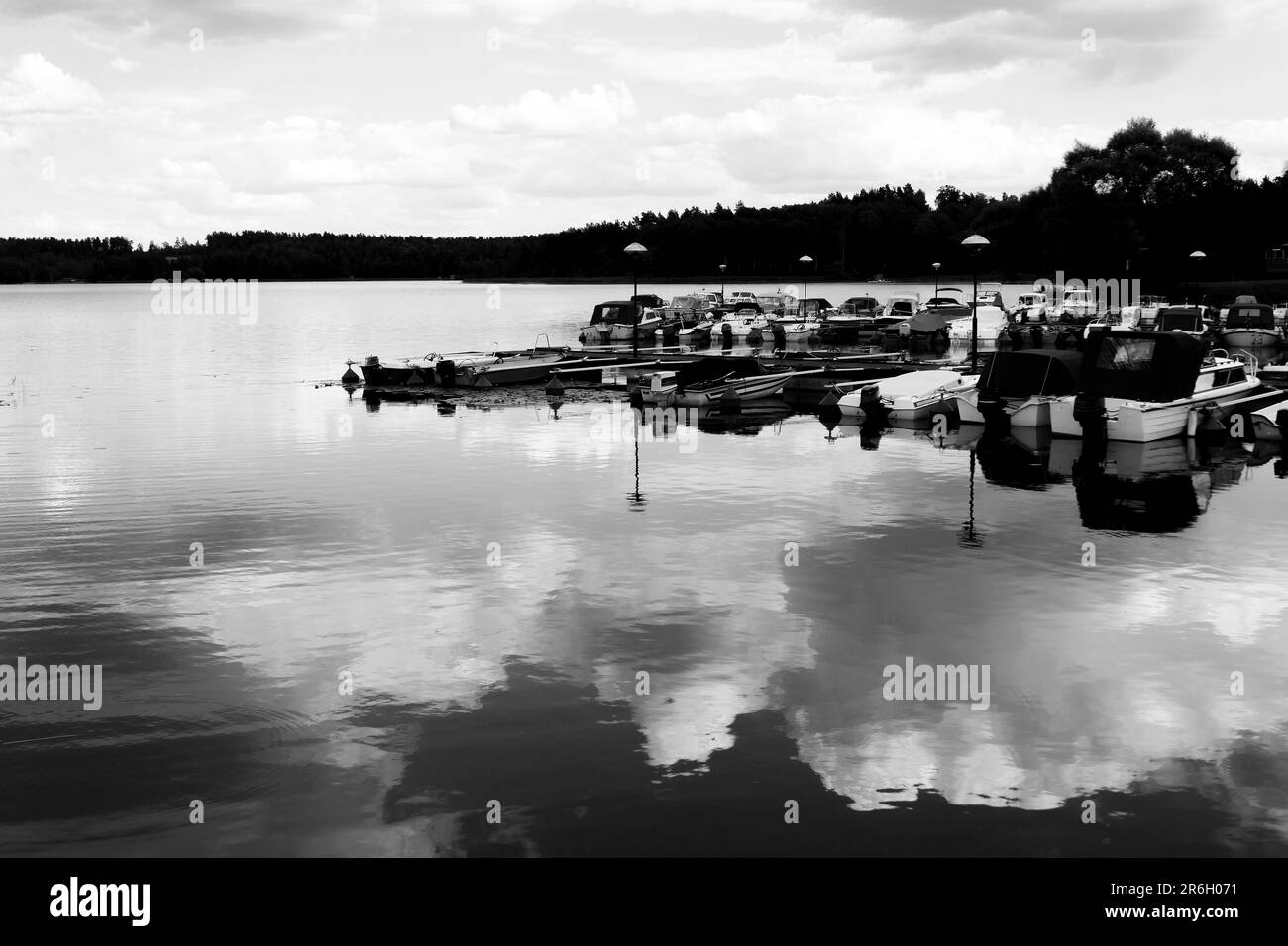 Small boats view Black and White Stock Photos & Images - Alamy