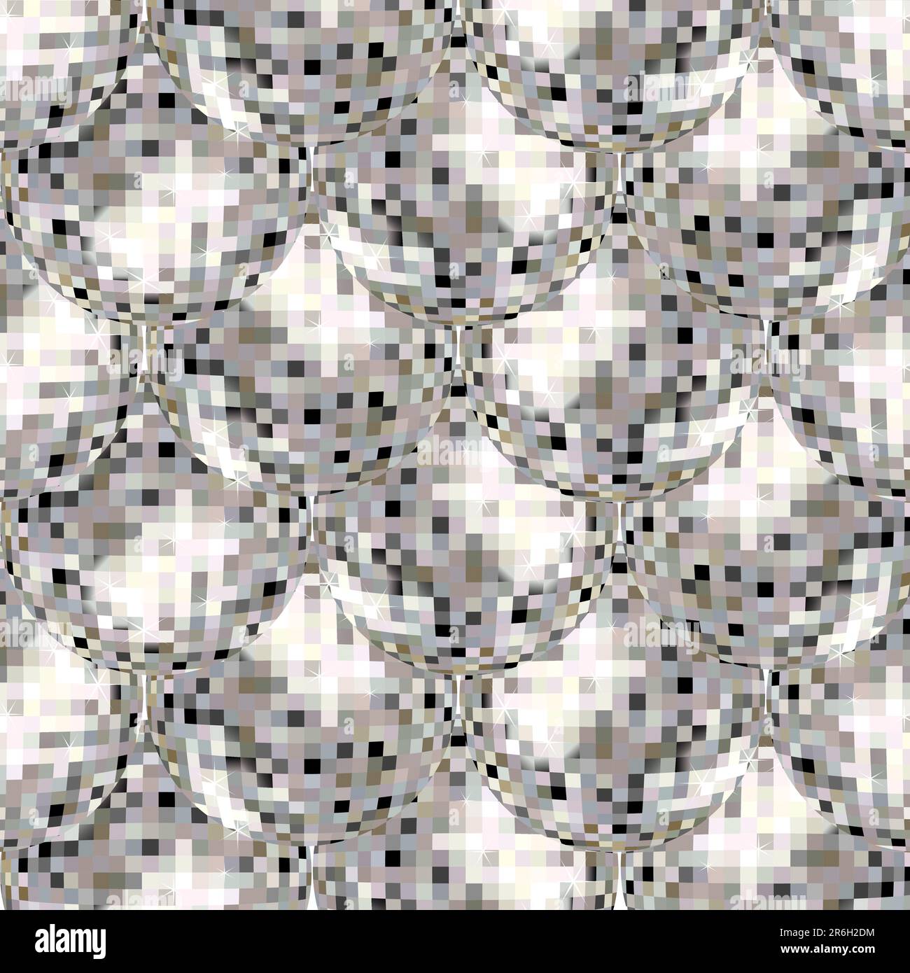 disco ball black pattern, vector art illustration Stock Vector