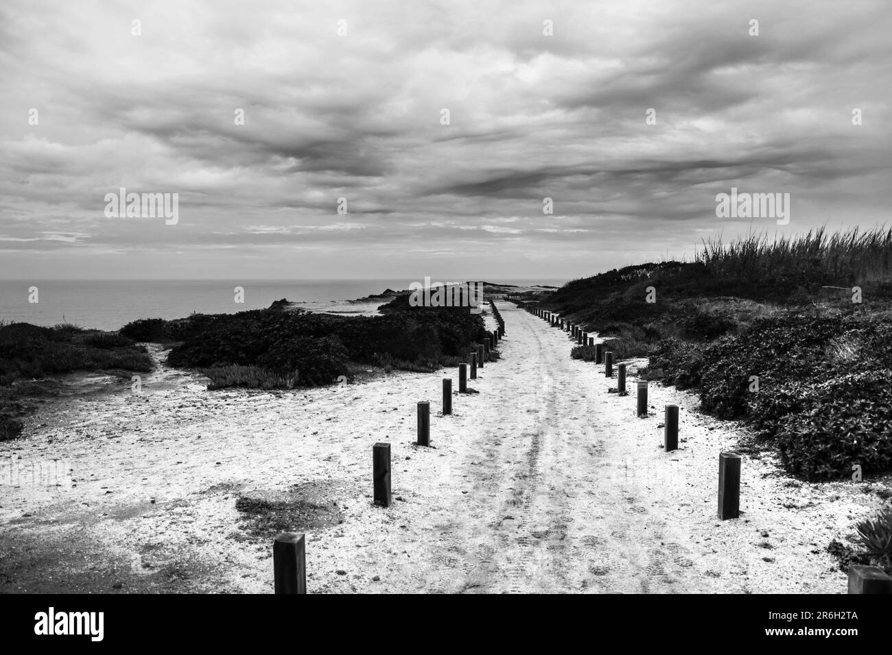 Path along the Alentejo Coast of Cabo Sardao Cape in Portugal Stock Photo