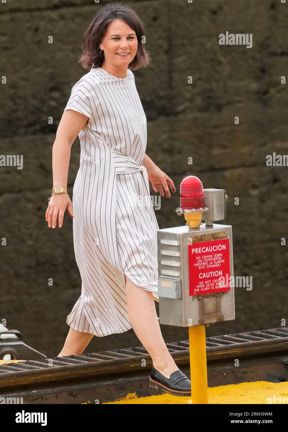 Germany's Foreign Minister Annalena Baerbock visits the Panama Canal at Miraflores locks in
