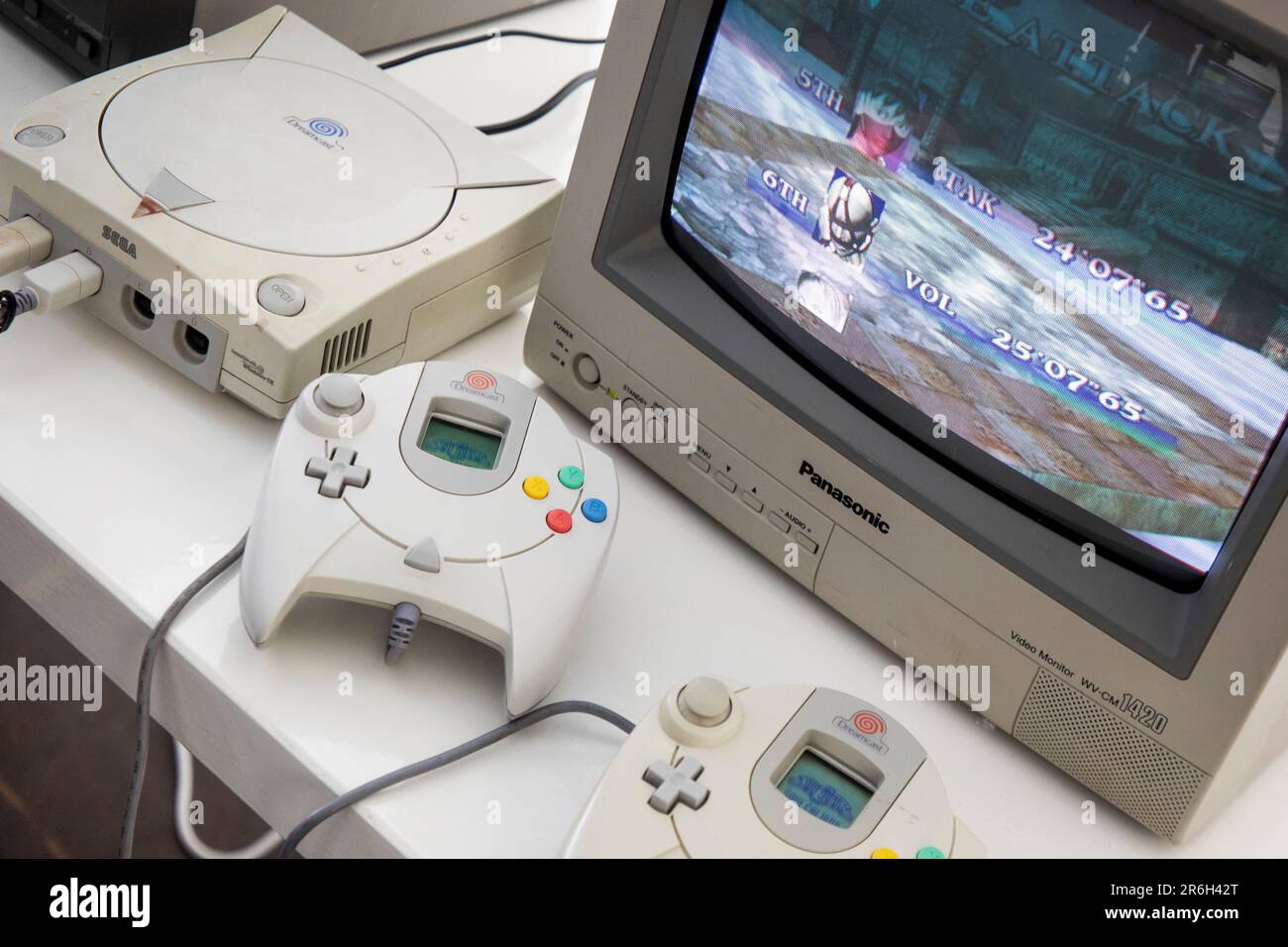 View of Dreamcast home video game console released by Sega Stock Photo