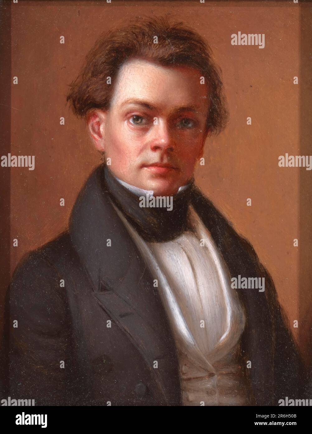Self-Portrait. Date: ca. 1850. oil on tin. Museum: Smithsonian American Art Museum. OLIVER TARBELL EDDY. Stock Photo