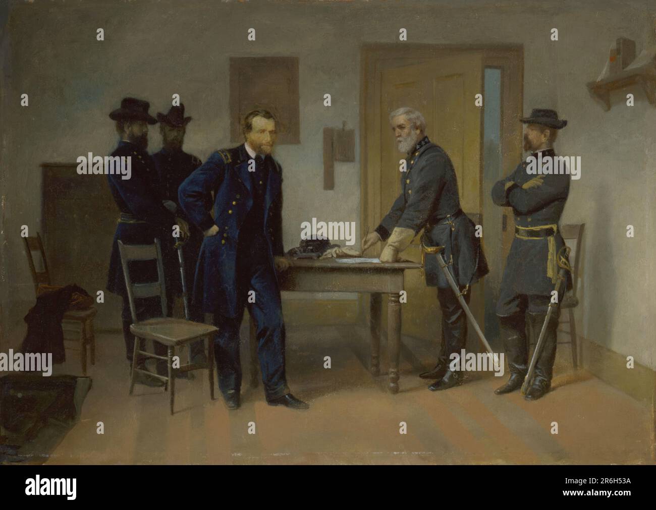 Lee Surrendering to Grant at Appomattox. Date ca. 1870. Oil on