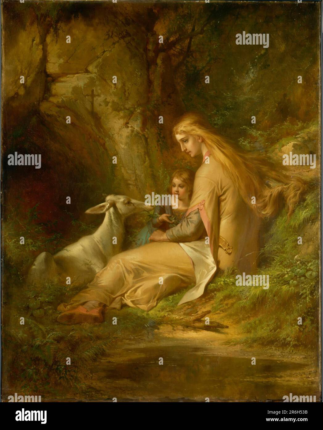 St. Genevieve of Brabant in the Forest. oil on canvas. Date: 1860s. Museum: Smithsonian American Art Museum. Stock Photo