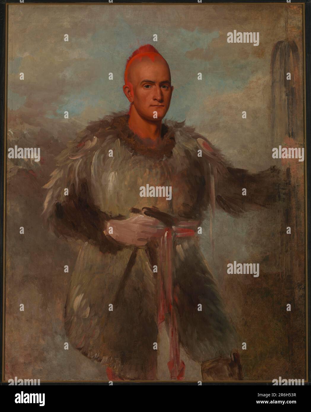 Theodore Burr Catlin, in Indian Costume. oil on canvas. Date: 1840-1841. Museum: Smithsonian American Art Museum. Stock Photo