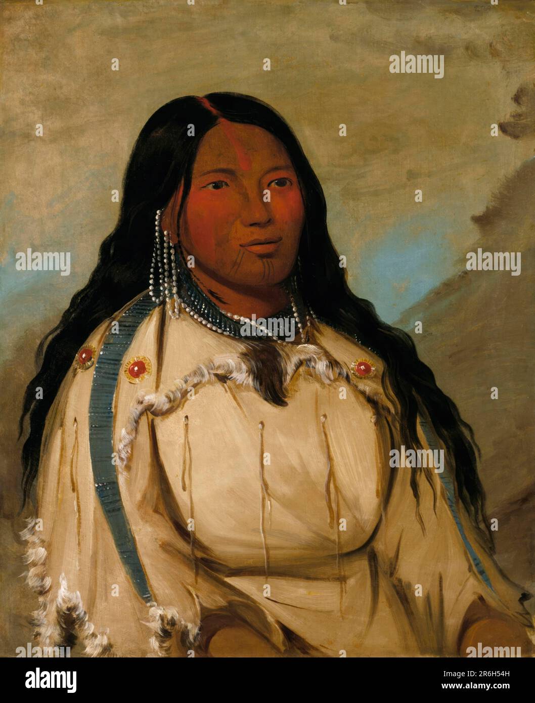 Tow-ée-ka-wet, a Cree Woman. oil on canvas. Date: 1832. Museum: Smithsonian American Art Museum. Stock Photo