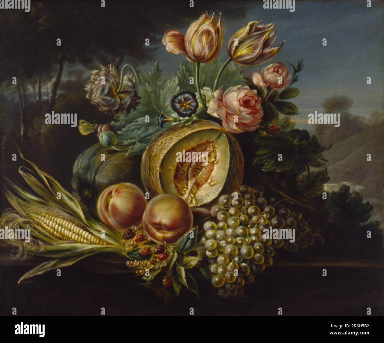 Still Life with Fruit and Flowers. Date: 1824. oil on wood. Museum ...
