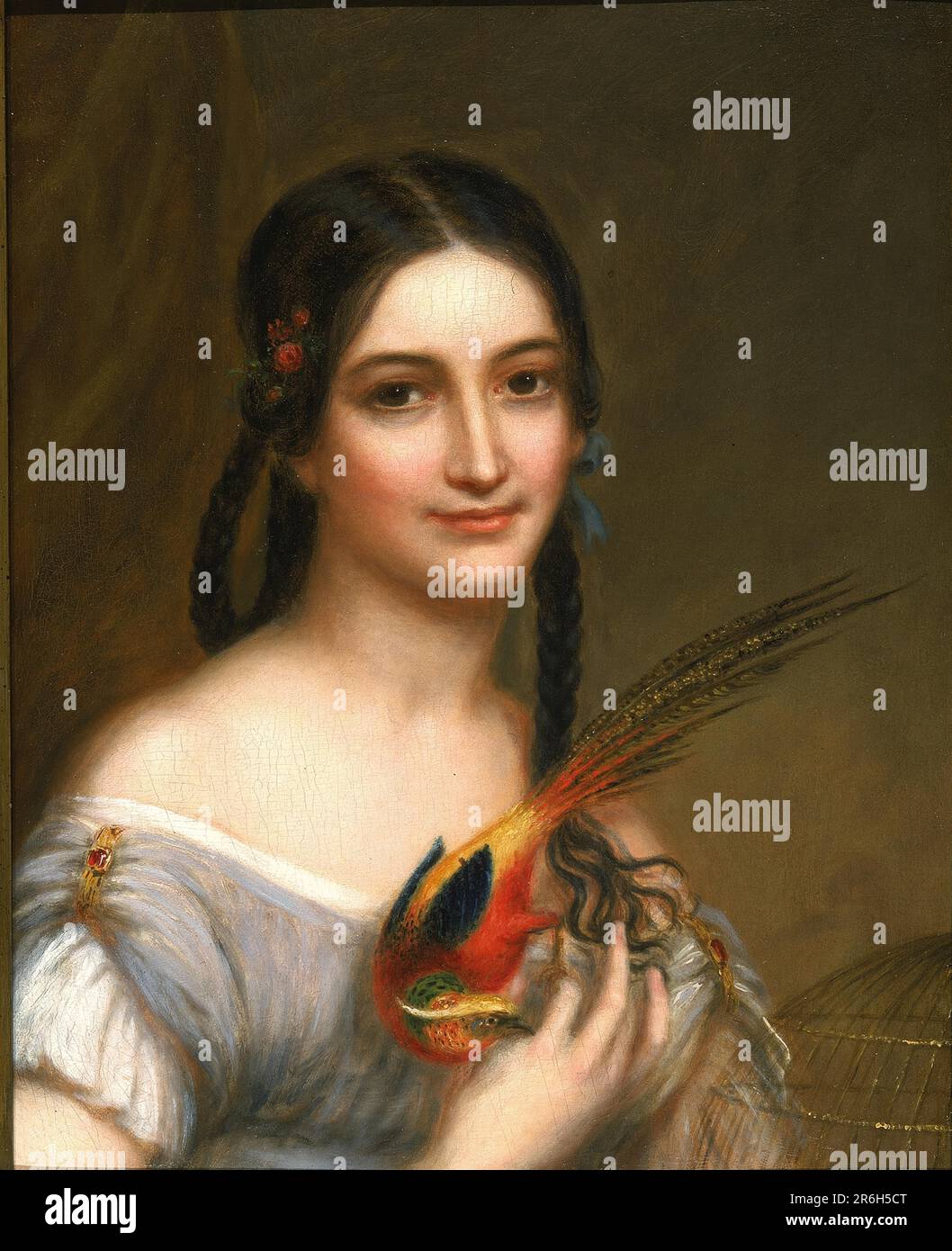 Miss Satterlee. oil on wood. Date: ca. 1830-1839. Museum: Smithsonian American Art Museum. Stock Photo