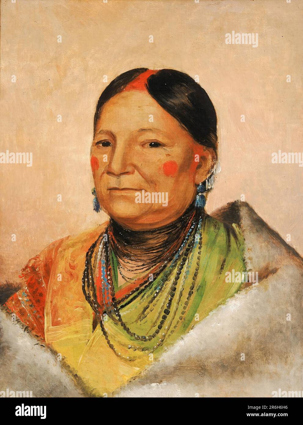 Mee-chéet-e-neuh, Wounded Bear's Shoulder, Wife of the Chief. oil on canvas. Date: 1831. Museum: Smithsonian American Art Museum. Stock Photo