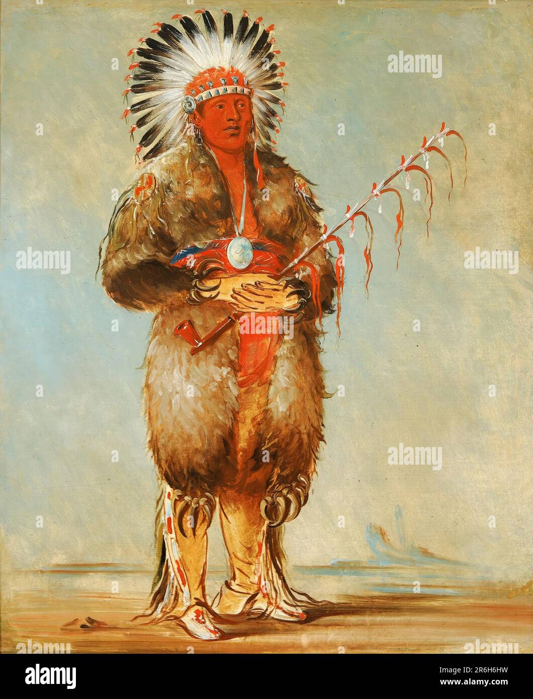 Ráw-no-way-wóh-krah, Loose Pipestem, a Brave. oil on canvas. Date: 1832. Museum: Smithsonian American Art Museum. Stock Photo