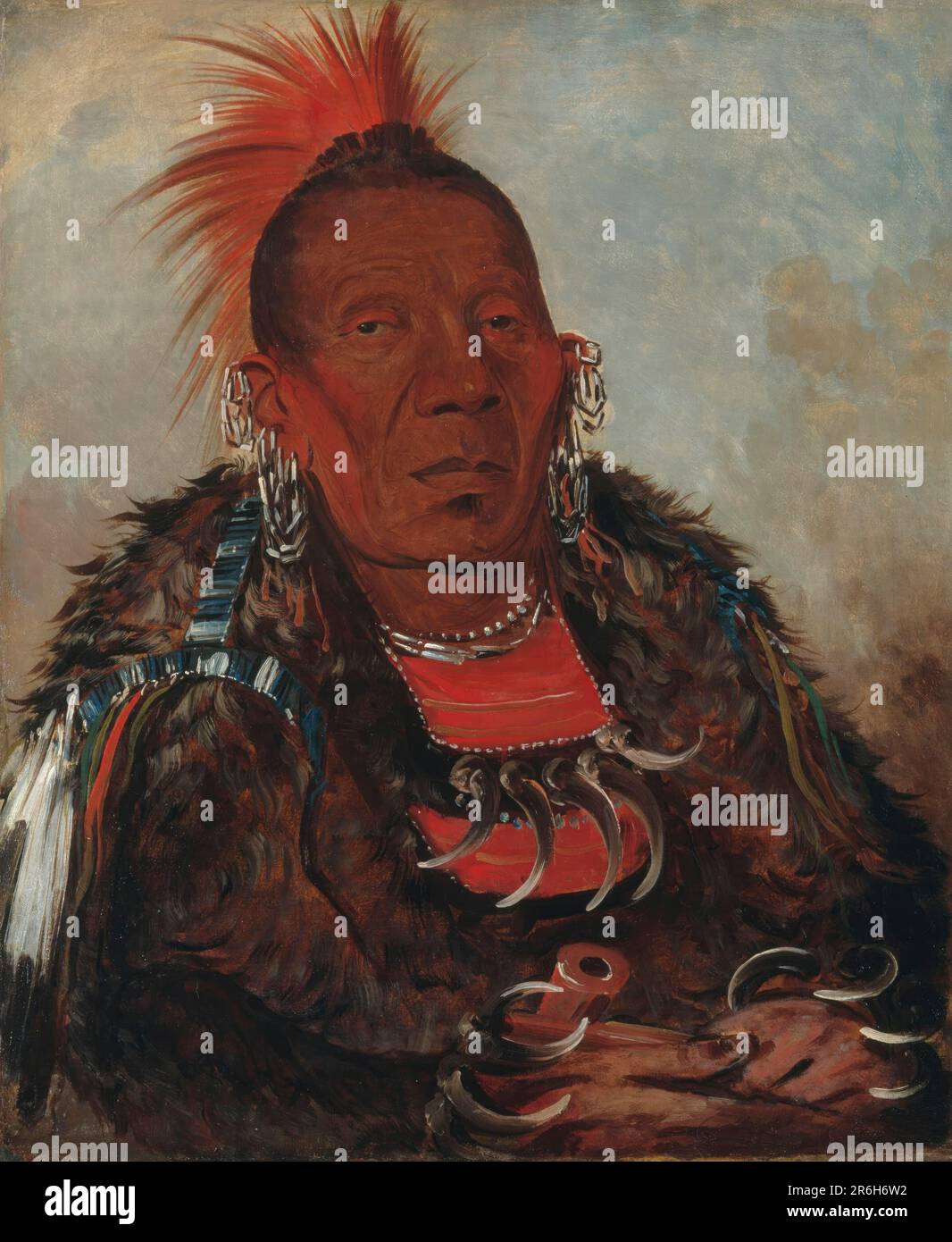 Wah-ro-née-sah, The Surrounder, Chief of the Tribe. oil on canvas. Date: 1832. Museum: Smithsonian American Art Museum. Stock Photo