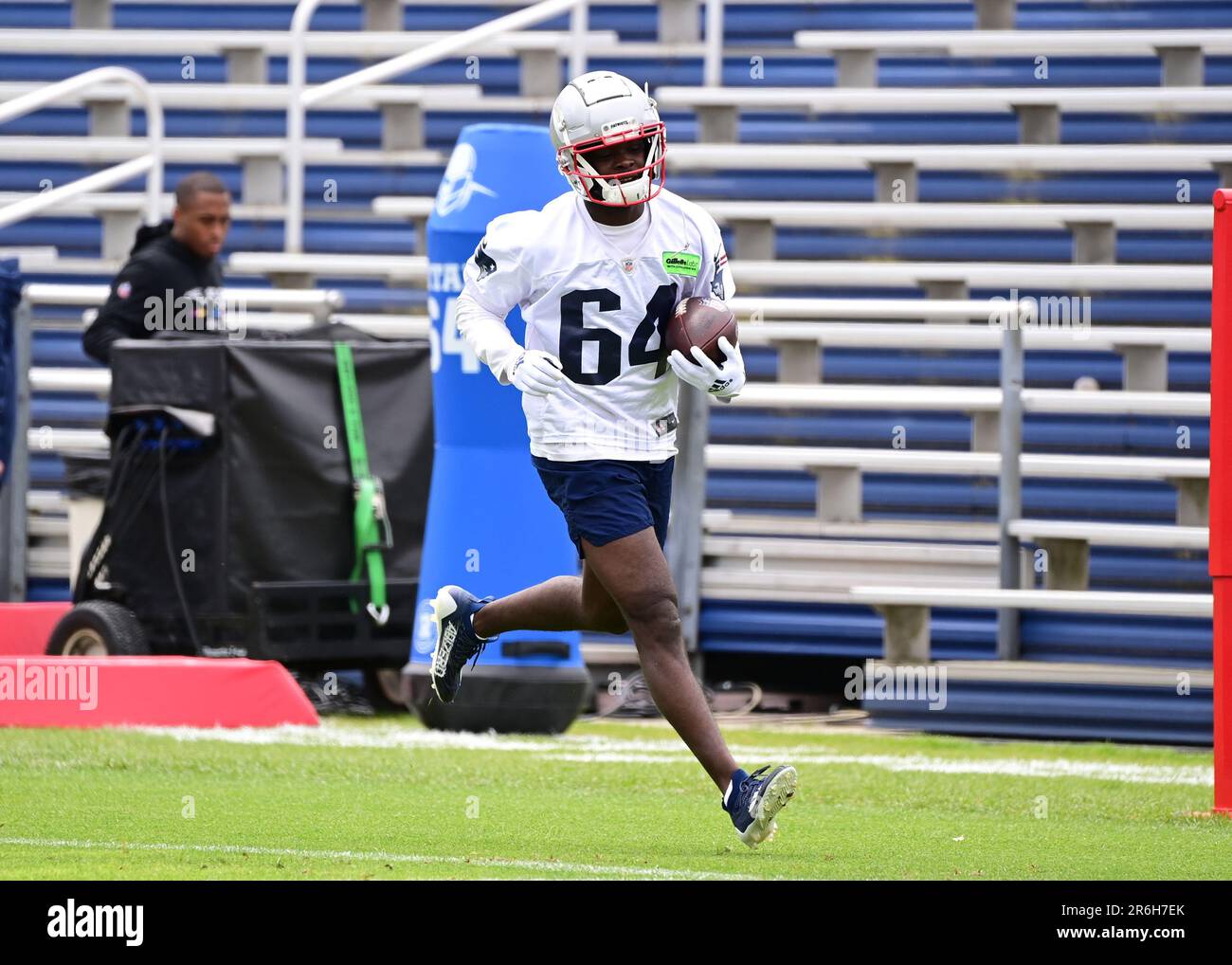 New England Patriots quarterback Malik Cunningham (16) reacts during the  second half of an NFL pre-season football game against the Houston Texans,  Thursday, Aug. 10, 2023, in Foxborough, Mass. (AP Photo/Greg M.