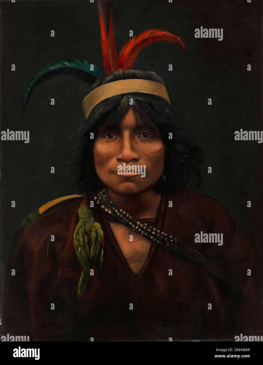 Anishira Indian. oil on canvas. Date: ca. 1890-1892. Museum: Smithsonian American Art Museum. Stock Photo