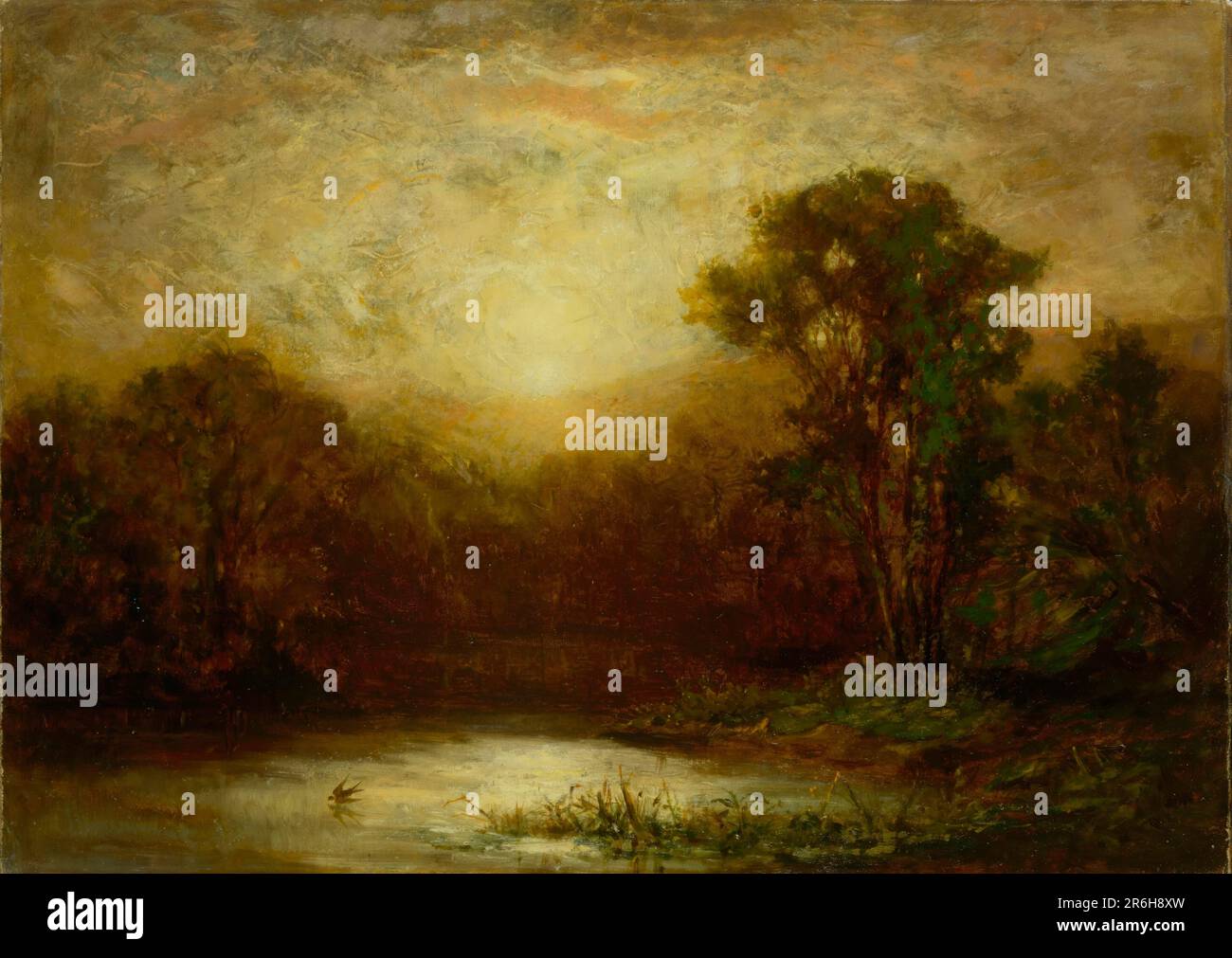 Sunset. oil on canvas. Date: ca. 1875-1880. Museum: Smithsonian American Art Museum. Stock Photo