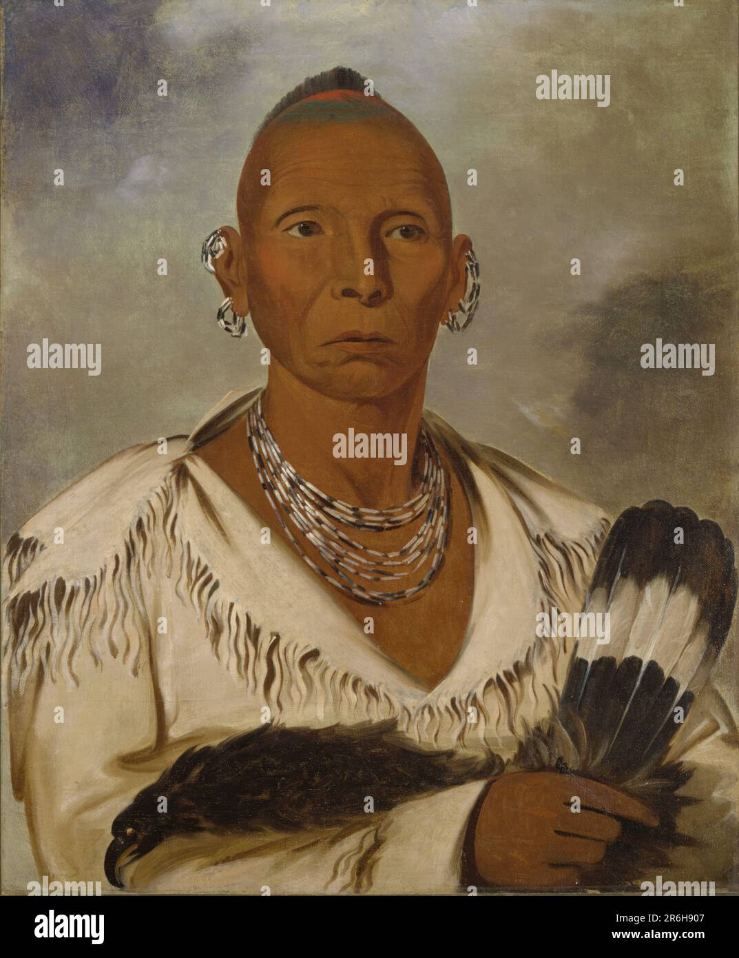 Múk-a-tah-mish-o-káh-kaik, Black Hawk, Prominent Sac Chief. oil on canvas. Date: 1832. Museum: Smithsonian American Art Museum. Stock Photo