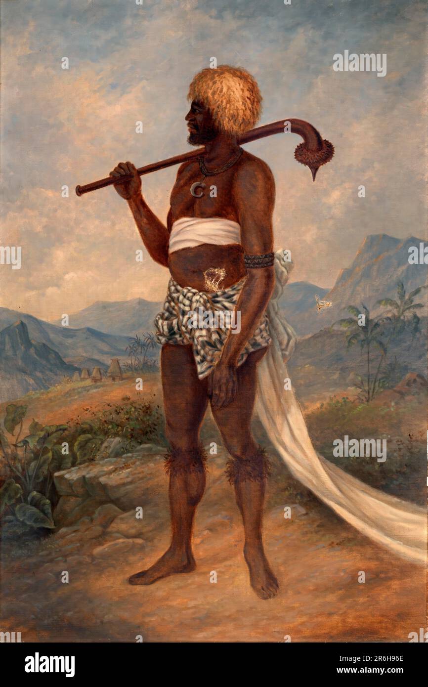 Fijian Man. oil on canvas. Date: ca. 1893. Museum: Smithsonian American Art Museum. Stock Photo
