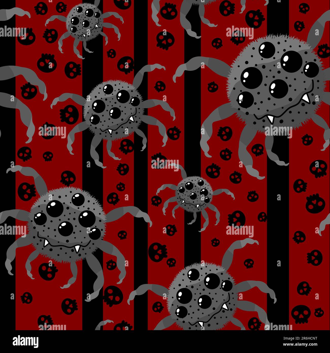 Cartoon monsters seamless Halloween spider pattern for wallpaper and ...