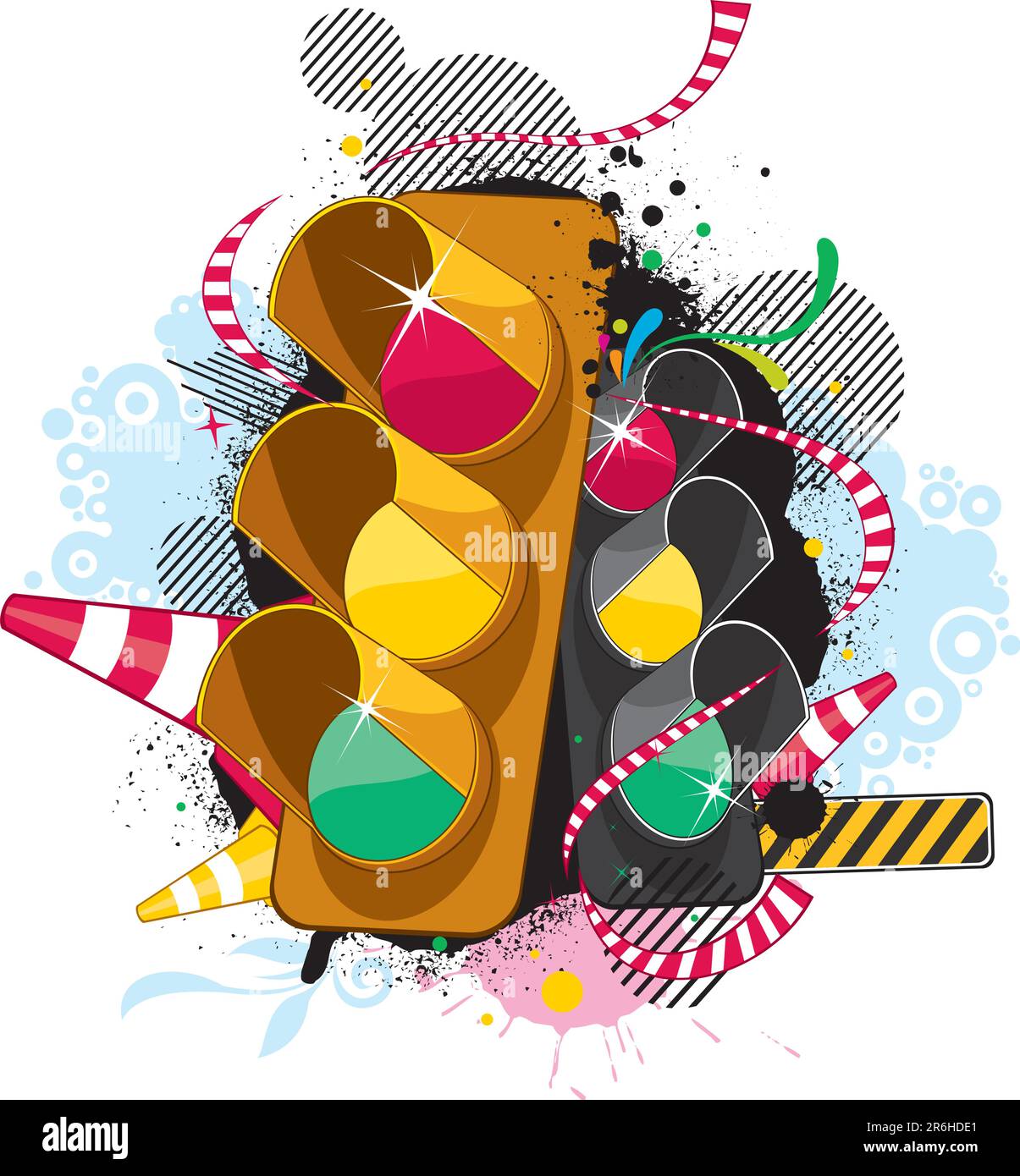 Traffic theme elements pattern design background. Stock Vector