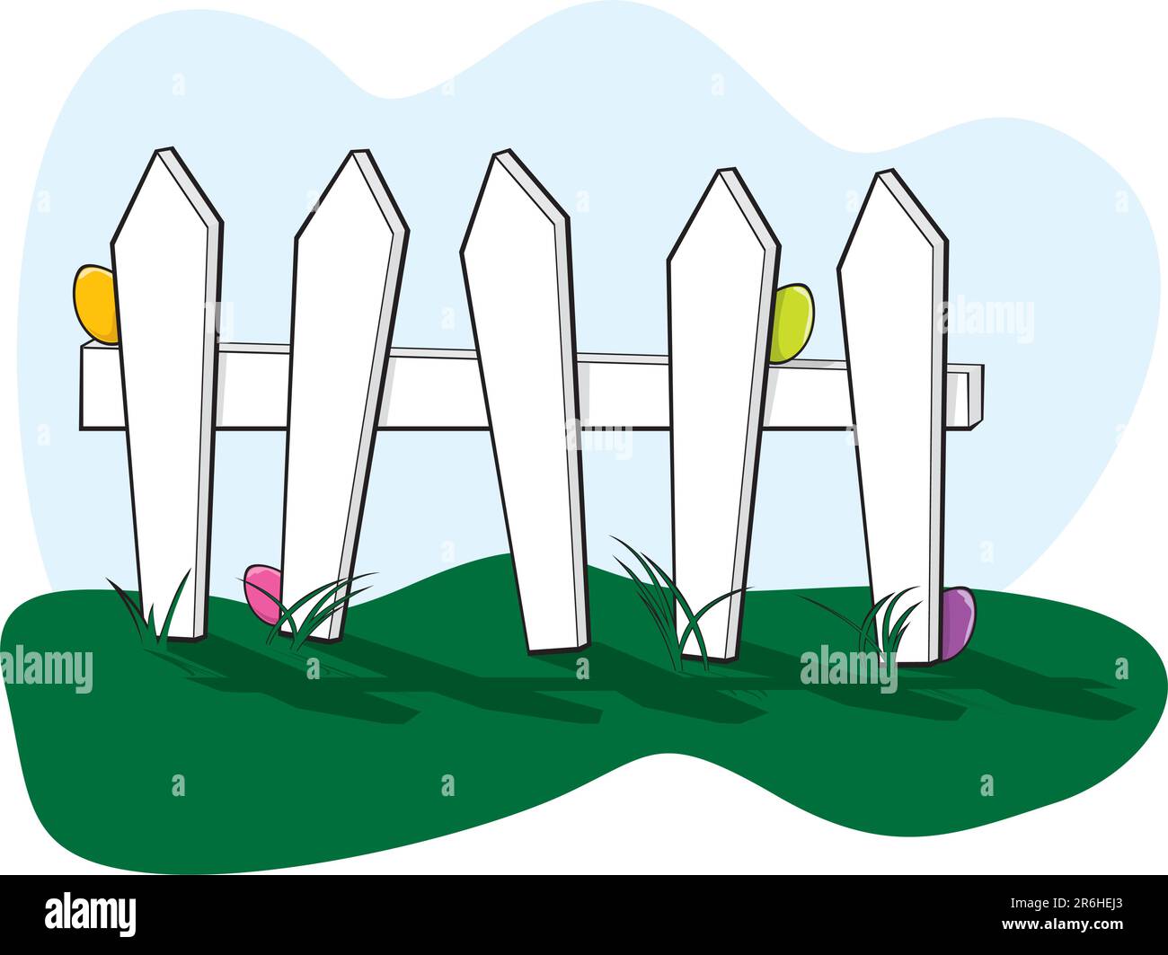 Picket fence with Easter eggs hiding Stock Vector Image & Art Alamy