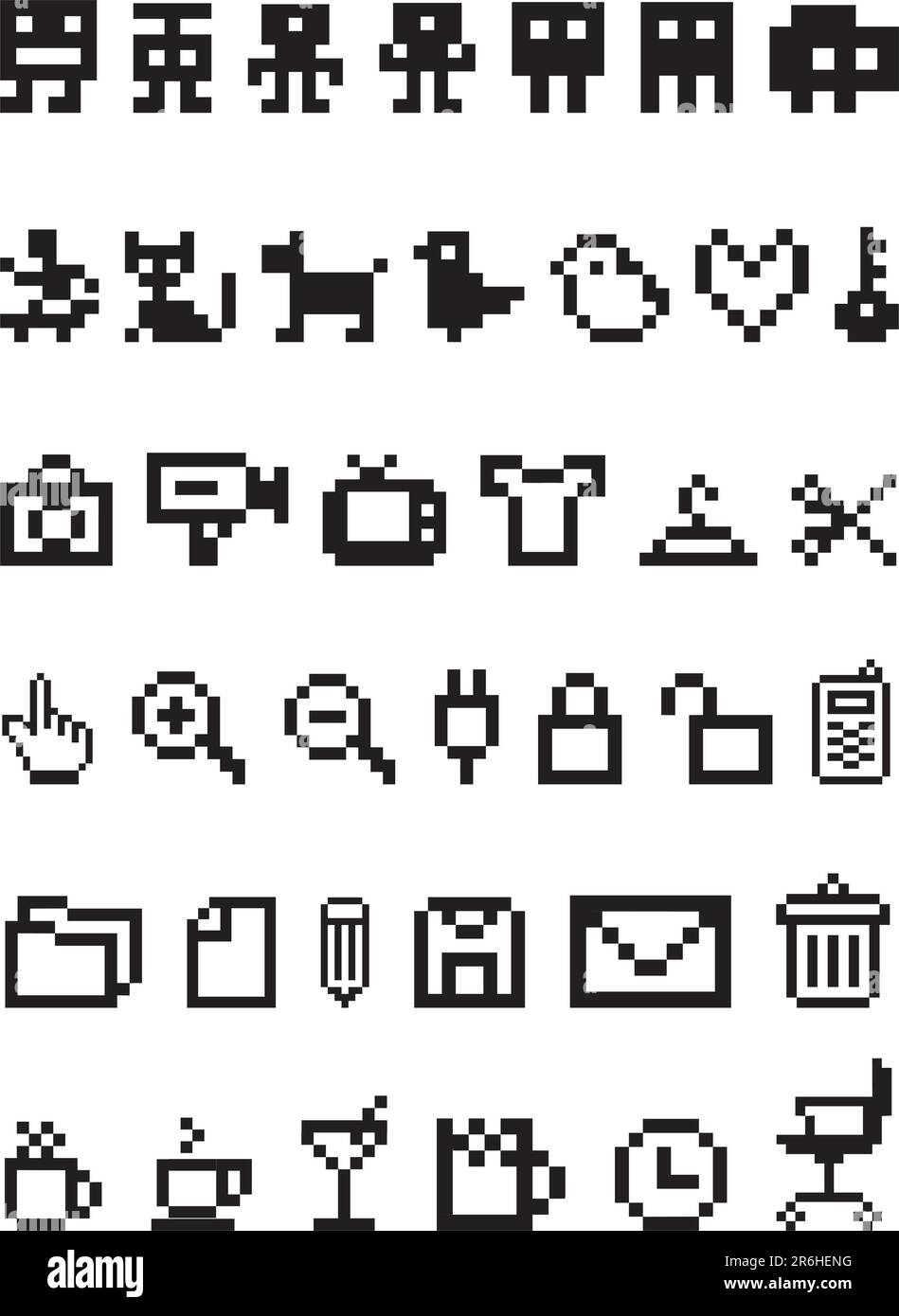 pixel icon set, vector Stock Vector Image & Art - Alamy