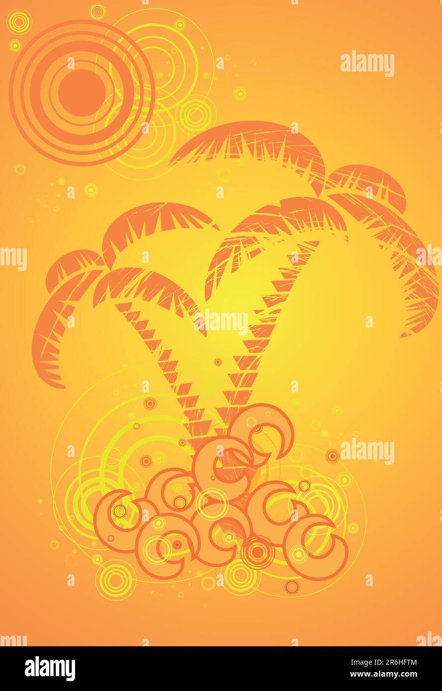 Summer vector background with tropical beach Stock Vector Image & Art ...