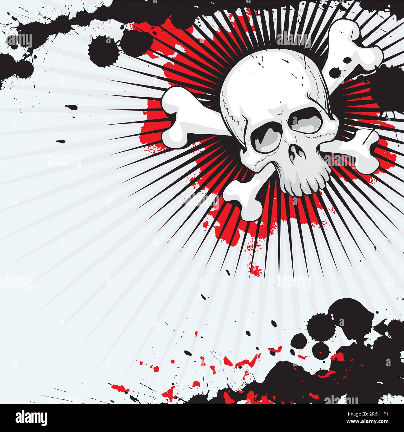 Vector grunge skull with thorns Stock Vector
