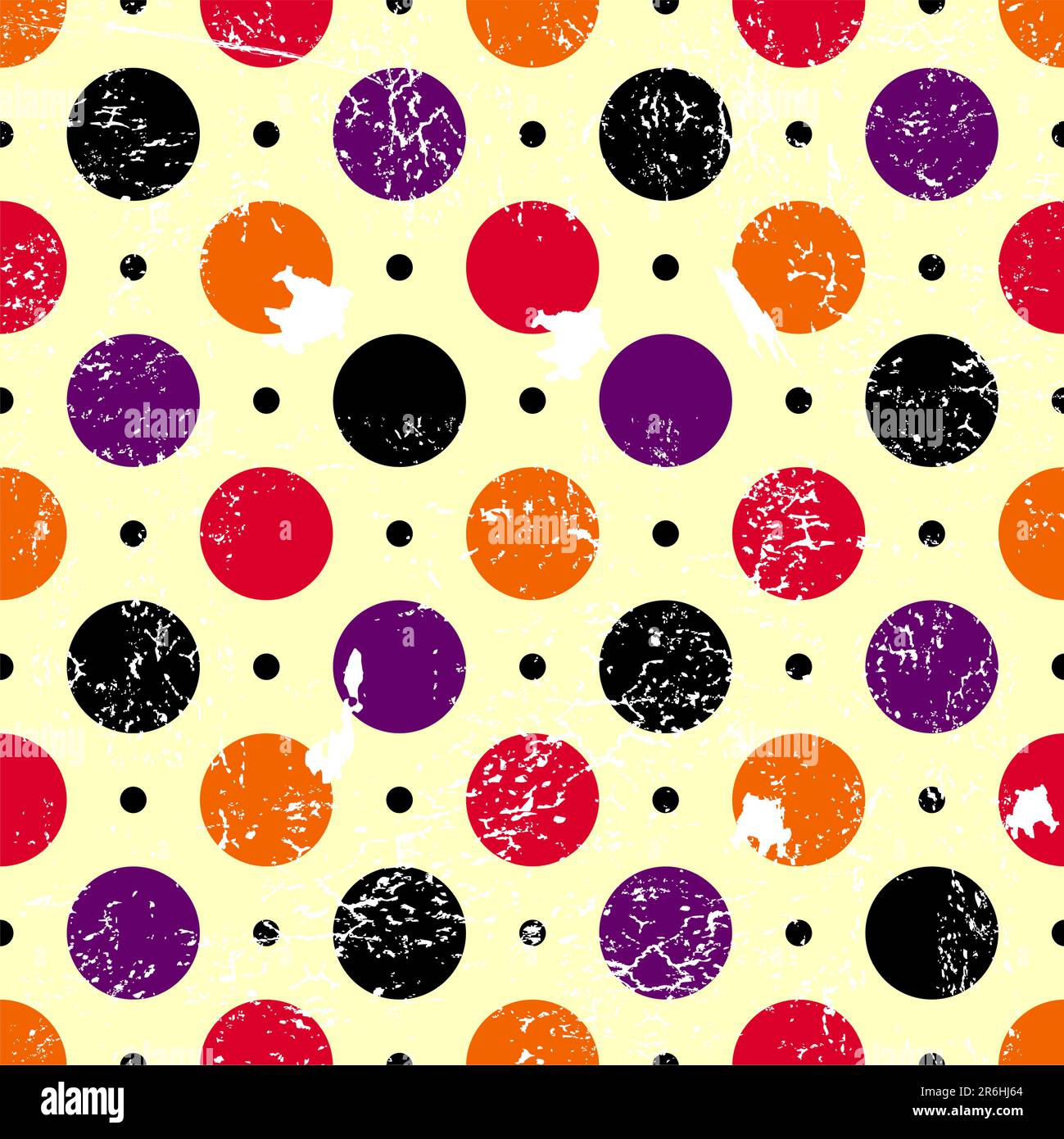 Abstract seamless grunge pattern with colorful balls (vector) Stock Vector