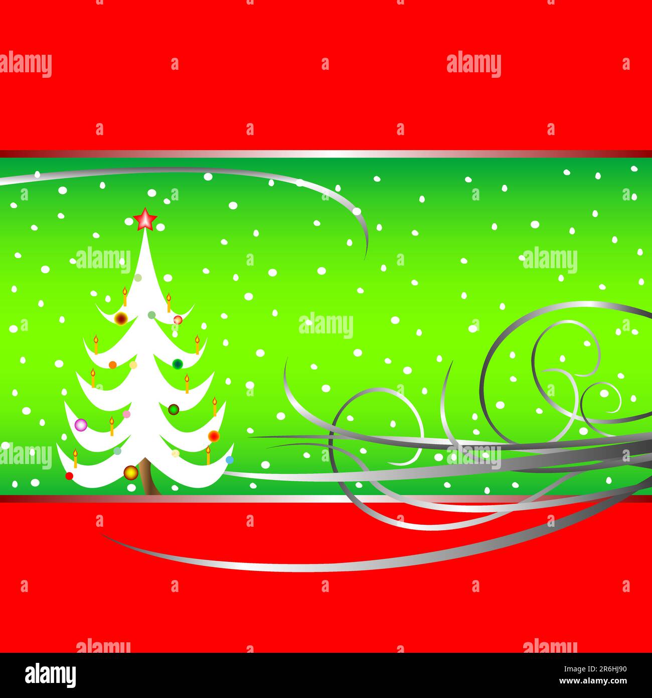 christmas tree card, vector art illustration Stock Vector Image & Art ...