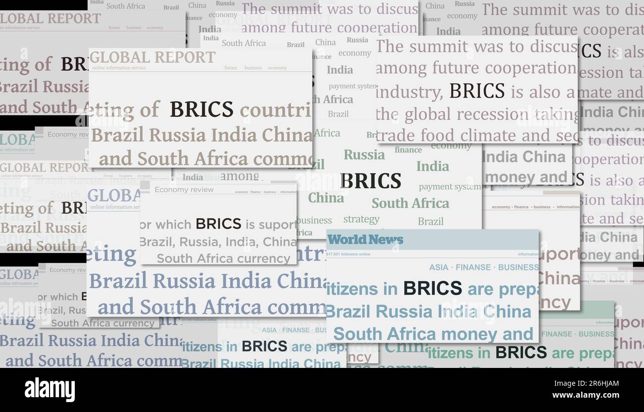 BRICS economic group and union organization headline news across