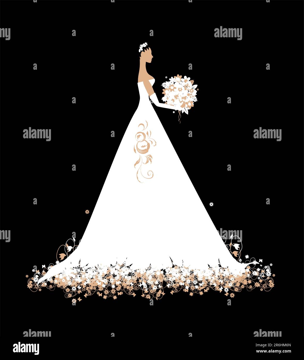 Girl in beautiful white dress Stock Vector Images - Alamy