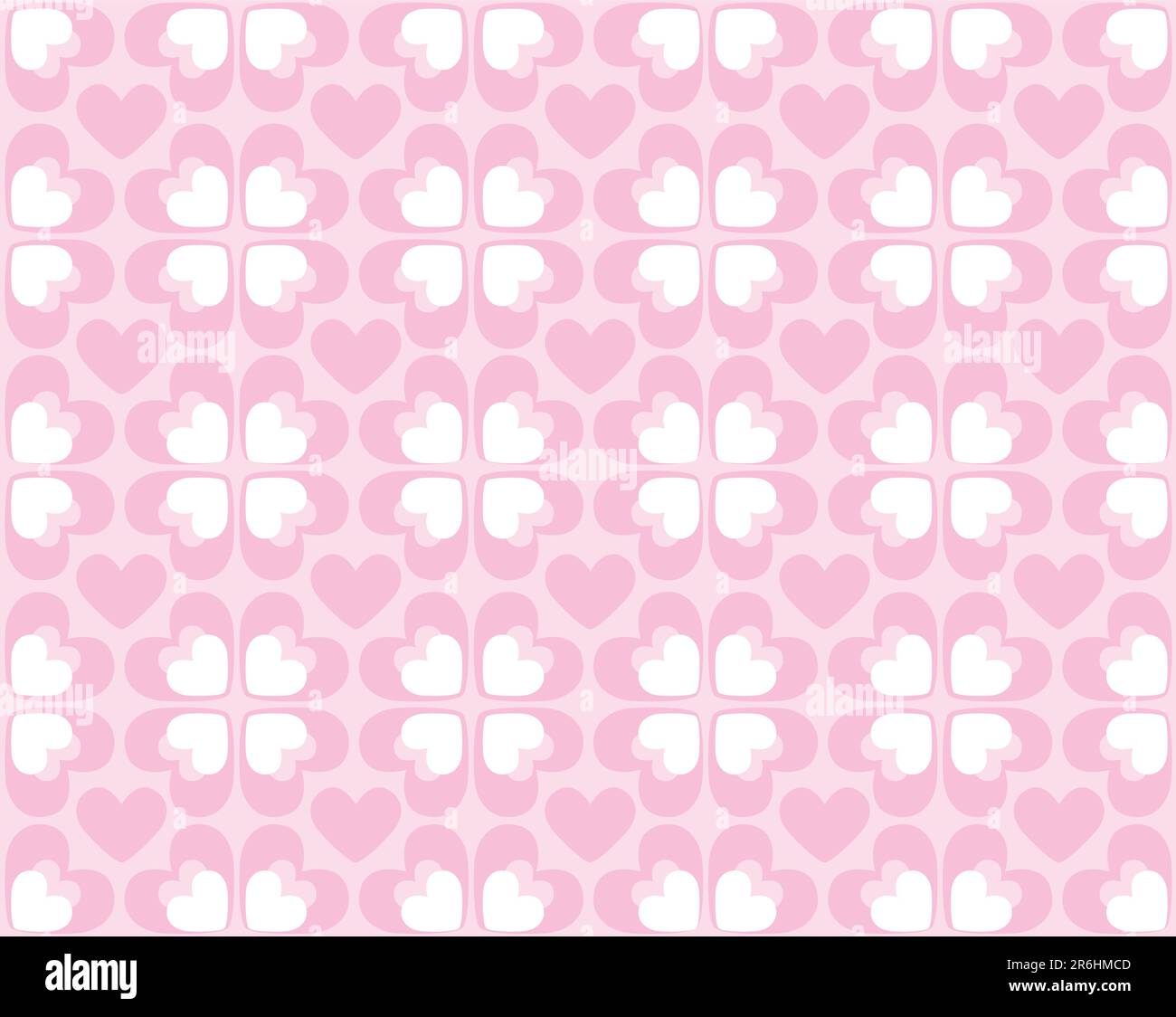Seamless heart pattern in white an pink Stock Vector