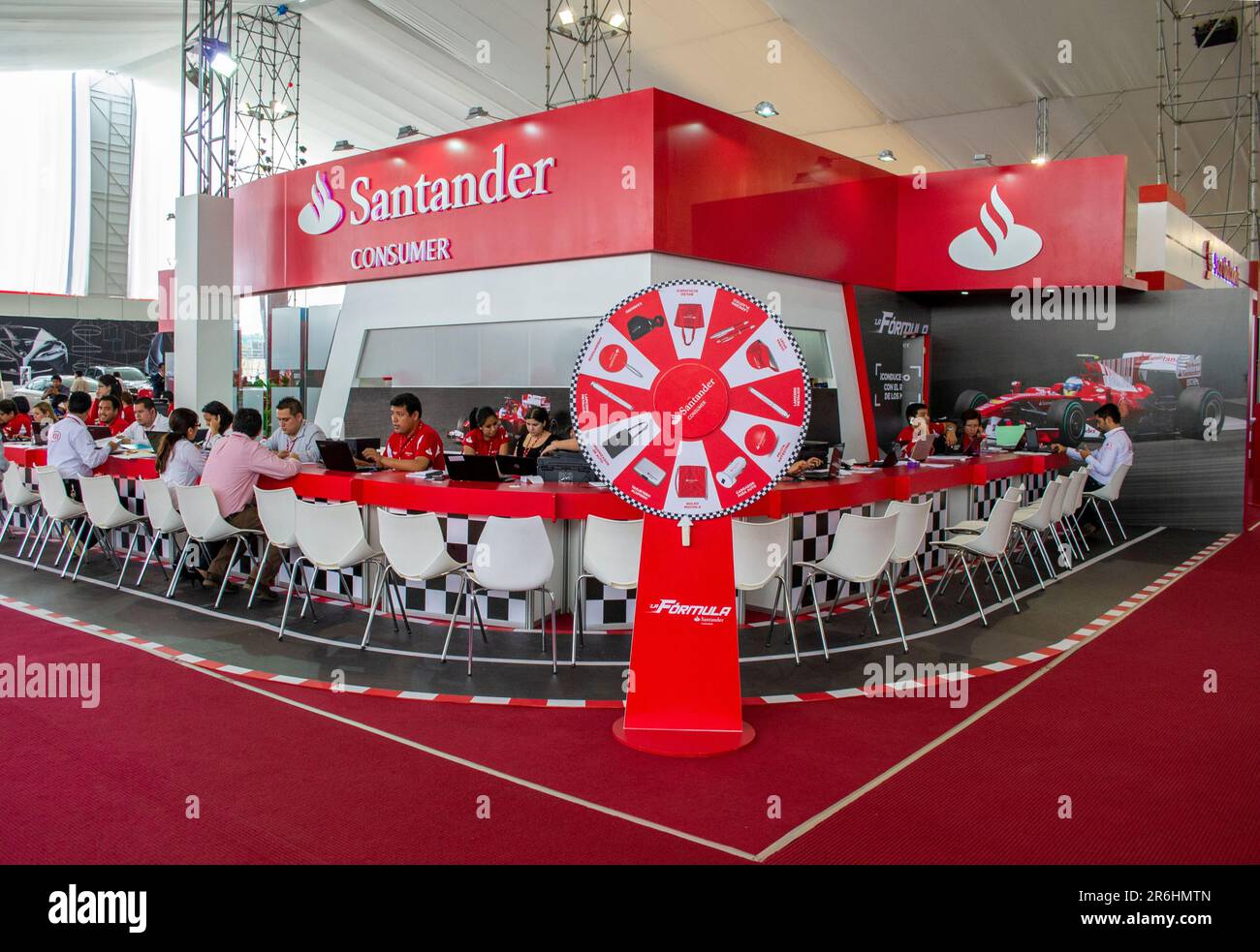 Stands exhibition of different brands of Banks in the MOTORSHOW event